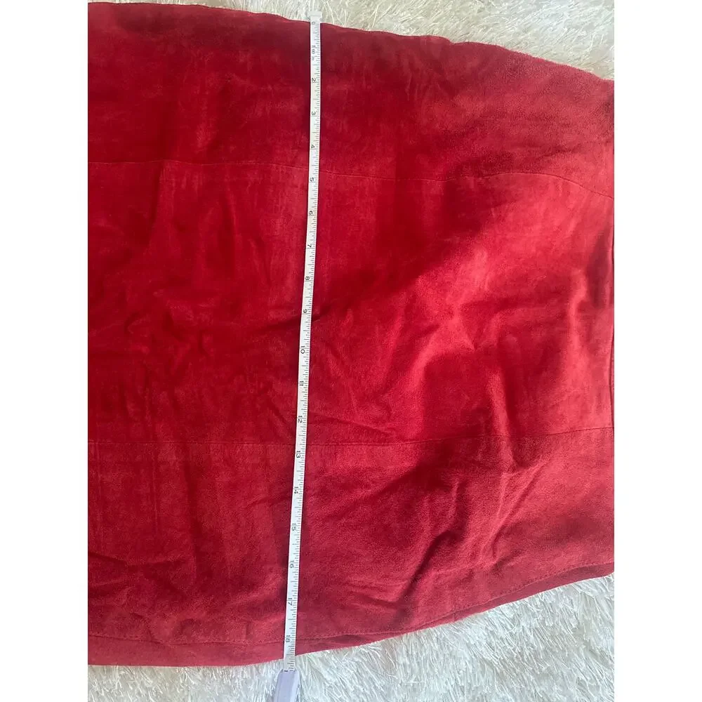 Vintage Rock Creek Rust Suede Leather Skirt – 100% Leather, Knee Length, Size 10